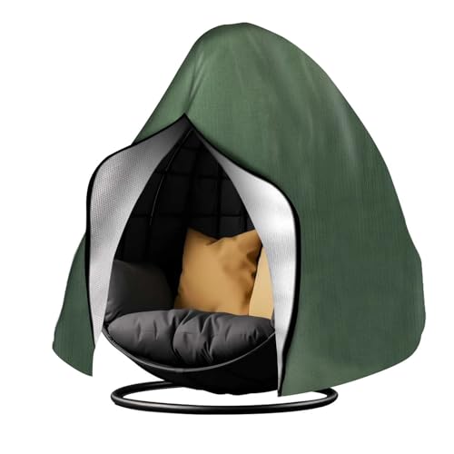 WJLYDM Wasserdichter Bezug for Hängesessel auf der Terrasse, for Einzelsitze im Freien, Bezug for Schaukelsessel mit Reißverschluss, strapazierfähige Schonbezüge(Green,115X190CM) von WJLYDM