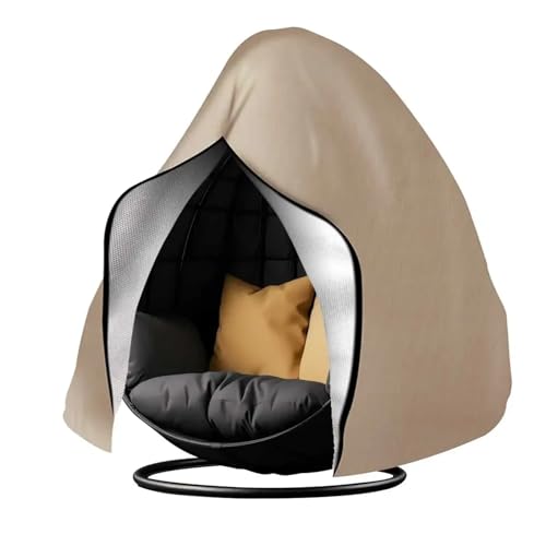 WJLYDM Wasserdichter Bezug for Hängesessel auf der Terrasse, for Einzelsitze im Freien, Bezug for Schaukelsessel mit Reißverschluss, strapazierfähige Schonbezüge(Khaki,115X190CM) von WJLYDM