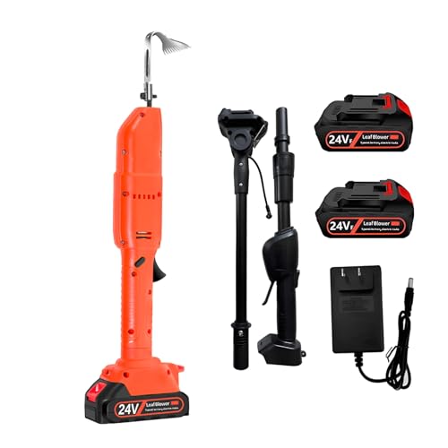 Elektrische Gartenhacke, 24 V, Mini-Häcksler für Unkraut, mit wiederaufladbarem Akku, 2 x 1500 mAh, tragbar, mit Verlängerungsstange, 30 mm Arbeitstiefe (Batterie) von WJMRELIABLE
