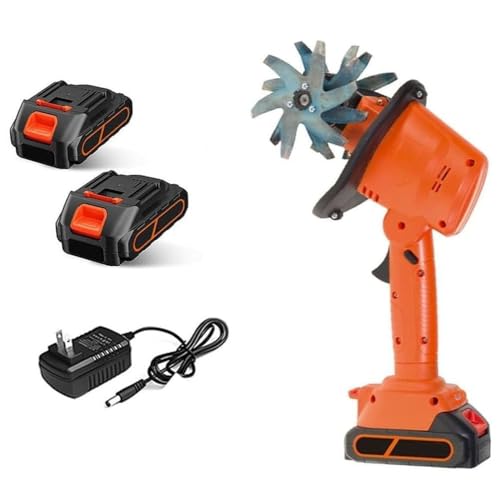 WJMRELIABLE 24 V kabelloser Mini-Bodenfräse, elektrischer Gartenrotavator, kleiner Gartenrotavator mit wiederaufladbarem Lithium-Akku, 235 U/min mit 4 Zinkenreihen, für mühelose Gartenarbeit von WJMRELIABLE