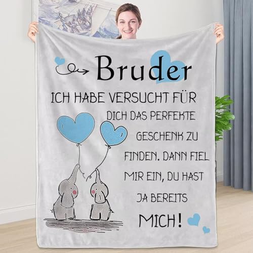 Geschenk für Bruder, Personalisierte Decke Beste Bruder Geschenk, Kuscheldecke Geburtstagsgeschenk für Bruder, Geschenke für Bruder Geburtstag, Geburtstag Weihnachten Abschlussgeschenk für Bruder von WJMSDK