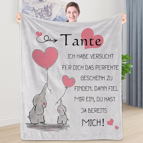 Geschenk für Tante, Personalisierte Decke Tante Geschenk, Kuscheldecke Geburtstagsgeschenk für Tante, Beste Tante Geschenk, Geburtstag Weihnachten Danksagungsgeschenk für Tante von Nichte Neffe von WJMSDK