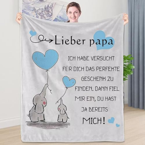 Geschenke für Papa, Personalisierte Decke Papa Geschenke, Geschenk Papa Geburtstag, Kuscheldecke Geburtstagsgeschenk für Papa, Geburtstag Weihnachten Danksagungsgeschenk für Papa von Tochter Sohn von WJMSDK