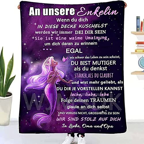 WJMSDK Personalisierte Decke Geschenke An Unsere Enkelin von Oma und Opa, Kuscheldecke Flauschige Für Enkelin, Flanell Luftpost Positiv Ermutigen Wohndecke, Geburtstag Weihnachten für Enkelin von WJMSDK