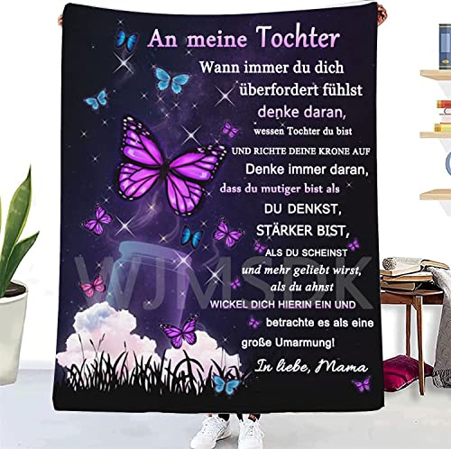 WJMSDK Personalisierte Geschenke Decke für Tochter von Mama, Mutter Tochter Geschenk, Kuscheldecke An Meine Tochter von Mama, Mädchen Geburtstags Weihnachten Abschluss-Geschenke von WJMSDK