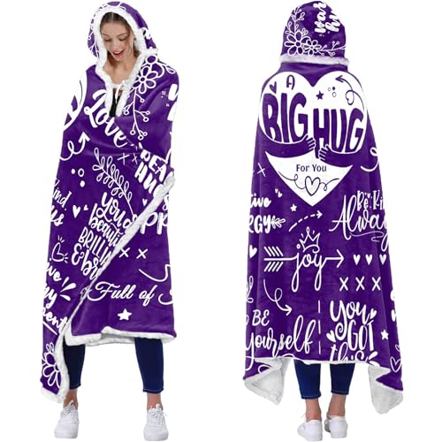 Geschenke für Frauen – Sending Big Hugs tragbare Decke Hoodie – inspirierende Geschenke für Frauen – motivierende Freundschaftsgeschenke für Frauen Freunde Geburtstag für Frauen Mama Schwester von WJMSDK