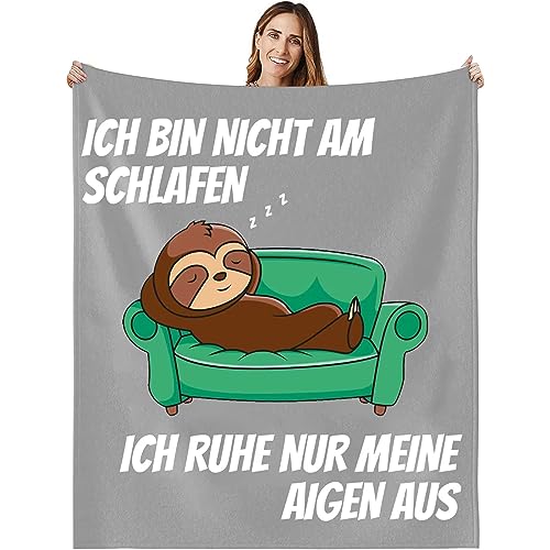 WJMSDK Faultier Geschenk Faultier Kuscheldecke Flauschig Lustige Geschenke für Frauen und Männer Weihnachten Geburtstag Witzige Geschenke für Freundin Faultier Decke von WJMSDK