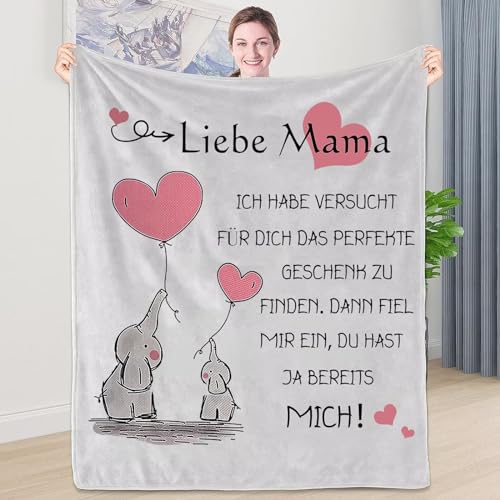 WJMSDK Geschenke für Mama, Personalisierte Decke Beste Mama Geschenk, Geschenk Mutter Geburtstag, Kuscheldecke Geburtstagsgeschenk für Mama, Geburtstag Weihnachten Muttertagsgeschenk für Mama von WJMSDK