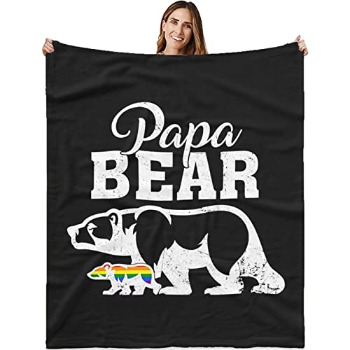 WJMSDK Geschenke für Papa, Papa Bear Decke Personalisierte Geschenke, Vatertagsgeschenk Geburtstagsgeschenk für Papa, Papas Sofadecke Kuscheldecke, Geschenke An Meinen Papa von Tochter Sohn von WJMSDK