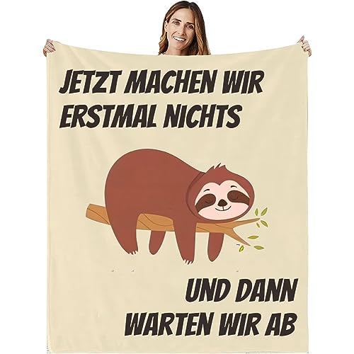 WJMSDK Lustige Faultier Decke Geschenke, Kuscheldecke Flauschig Faultier Geschenke für Frauen und Männer, Faultier Decke Personalisierte Geschenke für Geburtstag Weihnachten Valentinstag Jahrestag von WJMSDK