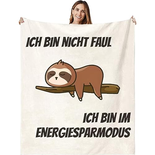WJMSDK Lustige Faultier Decke Geschenke, Kuscheldecke Flauschig Faultier Geschenke für Frauen und Männer, Faultier Decke Personalisierte Geschenke für Geburtstag Weihnachten Valentinstag Jahrestag von WJMSDK