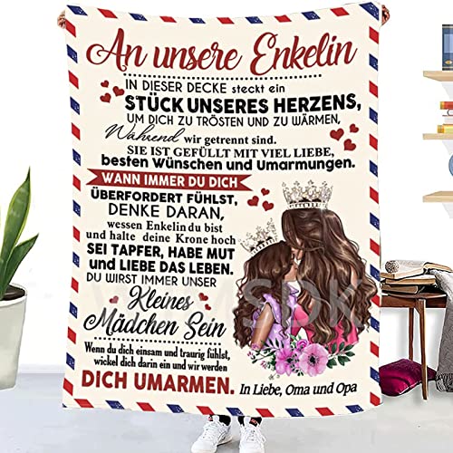 WJMSDK Personalisierte Decke Geschenke An Unsere Enkelin von Oma und Opa, Kuscheldecke Flauschige Für Enkelin, Flanell Luftpost Positiv Ermutigen Wohndecke, Geburtstag Weihnachten für Enkelin WJMSDK Personalisierte Decke Geschenke An Unsere Enkelin von Oma und Opa, Kuscheldecke Flauschige Für Enkelin, Flanell Luftpost Positiv Ermutigen Wohndecke, Geburtstag Weihnachten für Enkelin von WJMSDK