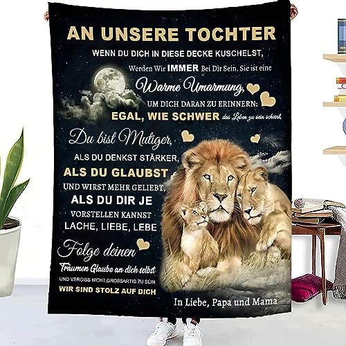 WJMSDK Personalisierte Decke Geschenke Für Tochter von Eltern, Kuscheldecke An Unsere Tochter von Mama und Papa, 18 Geburtstag Mädchen, Witziges Weihnachten Abschluss-Geschenke von WJMSDK