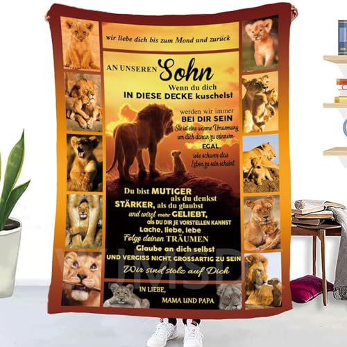 WJMSDK Personalisierte Decke für Sohn von Eltern, Kuscheldecke Flauschige An Unseren Sohn von Mama und Papa, 18 Geburtstag Junge, Witziges Weihnachten Abschluss-Geschenk WJMSDK Personalisierte Decke für Sohn von Eltern, Kuscheldecke Flauschige An Unseren Sohn von Mama und Papa, 18 Geburtstag Junge, Witziges Weihnachten Abschluss-Geschenk von WJMSDK