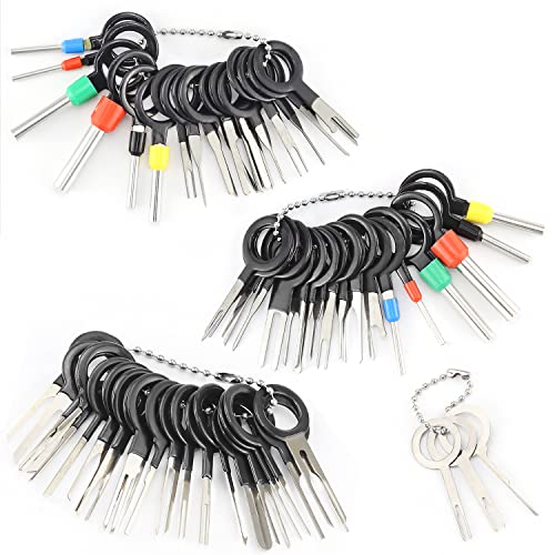 WJMY Entriegelungswerkzeug Auspinwerkzeug 59 Pcs KFZ Kabel Stecker Ausbau Werkzeug Auspinn Werkzeug Terminal Steckverbindung Demontage Pin für Flach- und Rundsteckkontakte von WJMY