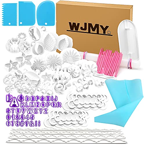 WJMY Fondant Ausstecher 103tlg Backen Fondant Set DIY Ausstechformen für Buchstaben Zahlen Rose Blume Formen Set Fondant Werkzeuge Auswerfer Stempel Modellierwerkzeug & Zubehör für Torten Deko WJMY Fondant Ausstecher 103tlg Backen Fondant Set DIY Ausstechformen für Buchstaben Zahlen Rose Blume Formen Set Fondant Werkzeuge Auswerfer Stempel Modellierwerkzeug & Zubehör für Torten Deko von WJMY