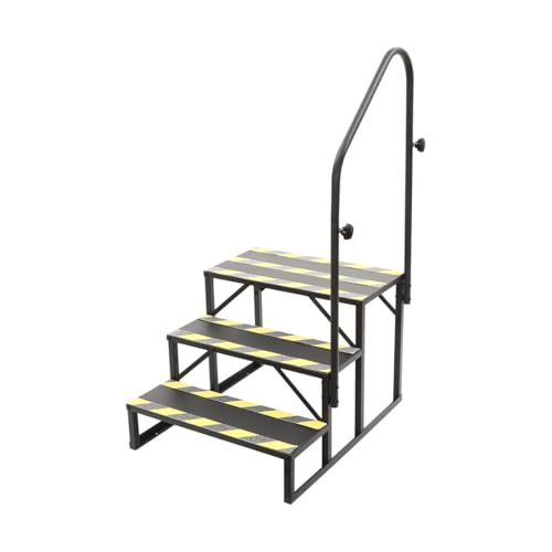 WJPUELUO 2/3 Stufen Trittstufe mit Griff, RV Trittleiter|Poolleitern|Stufen im Freien Haustiertreppe, Standtreppe Hocker Kinder aus Stahl Max 300kg, Haushaltsleiter für Spa/Hof/Mobile Home,3 Steps WJPUELUO 2/3 Stufen Trittstufe mit Griff, RV Trittleiter|Poolleitern|Stufen im Freien Haustiertreppe, Standtreppe Hocker Kinder aus Stahl Max 300kg, Haushaltsleiter für Spa/Hof/Mobile Home,3 Steps von WJPUELUO