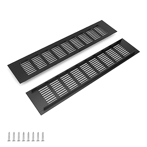 2 Stück Lüftungsgitter Schwarz 400 mm, WJUAN Belüftungsgitter Aluminium Abluftgitter Eckig, fur Belüftung von Schränken und Schlafzimmern 2 Stück Lüftungsgitter Schwarz 400 mm, WJUAN Belüftungsgitter Aluminium Abluftgitter Eckig, fur Belüftung von Schränken und Schlafzimmern von WJUAN