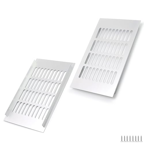 WJUAN 2 Stück Alu Lüftungsgitter 250x150mm silber eckig - Belüftungsgitter für Schränke, Schlafzimmer & Türen von WJUAN
