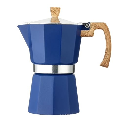 WJUHYGTF Mokkakannen, Für 6-Tassen Herdplatten Espressomaschine Espressokocher Mit Holzgriff Macht Italienischen Kaffee Geeignet Alle Herdarten Elektrische,Blau,150ml WJUHYGTF Mokkakannen, Für 6-Tassen Herdplatten Espressomaschine Espressokocher Mit Holzgriff Macht Italienischen Kaffee Geeignet Alle Herdarten Elektrische,Blau,150ml von WJUHYGTF