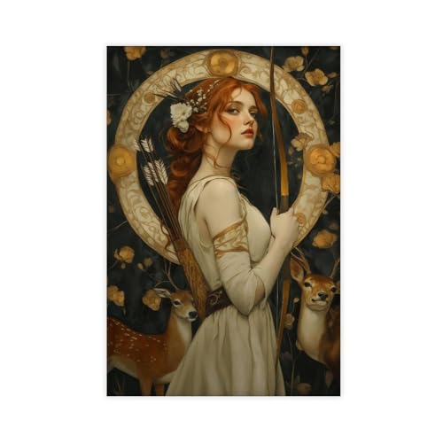 Artemis Poster, Giclée-Jugendstil-Druck, Leinwand-Poster, Wandkunstdruck, Bild, Gemälde, 30 x 45 cm Artemis Poster, Giclée-Jugendstil-Druck, Leinwand-Poster, Wandkunstdruck, Bild, Gemälde, 30 x 45 cm von WJWART