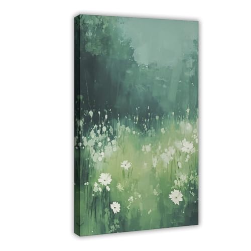 Leinwandposter mit abstraktem Blumenwiese, bedruckbar, botanisch, grün, Wandkunstdruck, Bild, Gemälde, 40 x 60 cm Leinwandposter mit abstraktem Blumenwiese, bedruckbar, botanisch, grün, Wandkunstdruck, Bild, Gemälde, 40 x 60 cm von WJWART