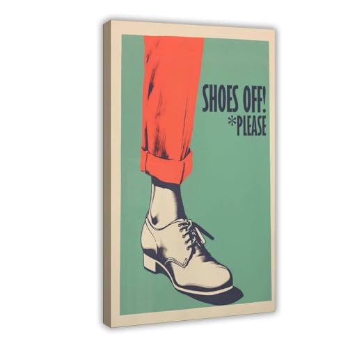 Lustiges Leinwandposter mit Schuhen, Wandkunstdruck, Bild, Gemälde, 30 x 45 cm von WJWART