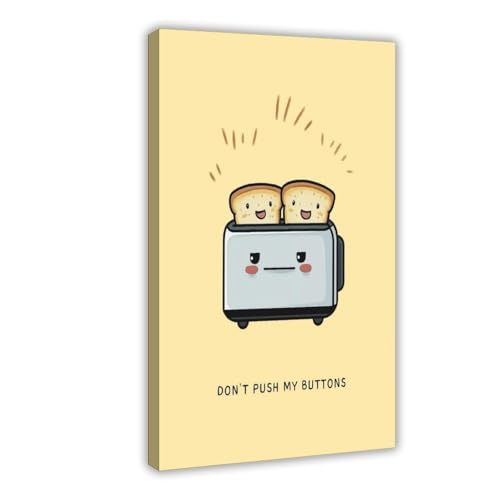 WJWART Leinwandposter "Grumpy Toaster", Schlafzimmerdekoration, Landschaftsdekoration, Geschenk, 50 x 75 cm von WJWART