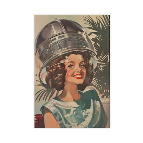WJWART Retro-Poster auf Leinwand, Motiv: Friseursalon, Schlafzimmer, Dekoration, Landschaftsdekoration, Geschenk, 30 x 45 cm WJWART Retro-Poster auf Leinwand, Motiv: Friseursalon, Schlafzimmer, Dekoration, Landschaftsdekoration, Geschenk, 30 x 45 cm von WJWART