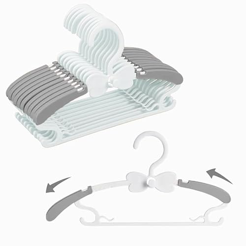WJWSKI Kleiderbügel Kinder for Baby Born, BabyKleiderbügel, 20 Stück Stapelbare Kleiderbügel mit Hosenständer Platzsparend Babykleiderbügel Kleiderbügel Kinder (Grau) von WJWSKI