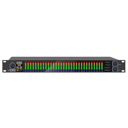WJWWO 31-Band-Stereo-Grafik-Equalizer, 2-Kanal-Grafik-Equalizer, LED-Spektrumanzeige, 10 voreingestellte Effekte, automatische Rauschunterdrückung und PC-Tuning, Studio-Signalprozessor von WJWWO