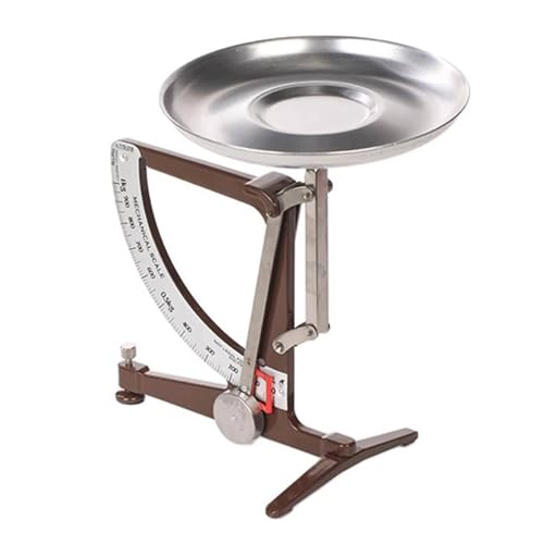 WJWWO Mechanische Küchenskala, 1 kg Metallbilanz, mit Edelstahlpendel und Aluminiumpalette, Keine Batterie erforderlich, geeignet für Elektronik, wissenschaftliche Forschung, Lebensmittel Brown von WJWWO