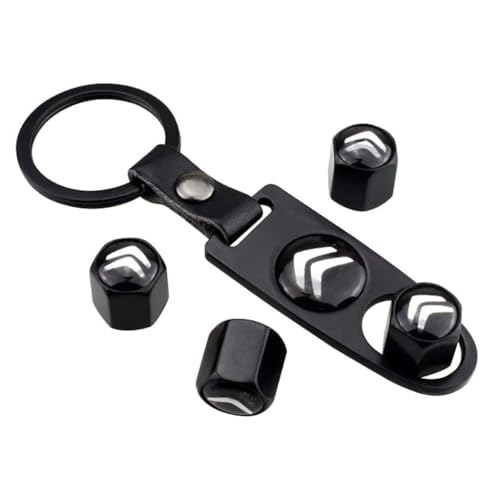 WJWZZGYL 4 Stück Ventilkappen Auto für Citroen DS DS3 DS4 DS5 DS6 DS7 DS9,korrosionsbeständig Ersatz Reifen Luftventilkappen Autoreifen Staubkappe auslaufsicher zubehör,Black von WJWZZGYL