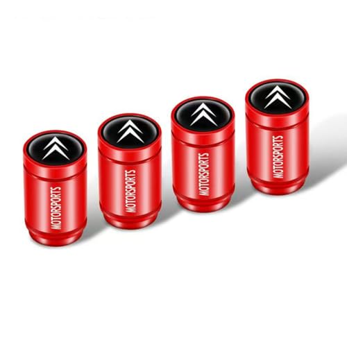 WJWZZGYL 4 Stück Ventilkappen Auto für Citroen DS DS3 DS4 DS5 DS6 DS7 DS9,korrosionsbeständig Ersatz Reifen Luftventilkappen Autoreifen Staubkappe auslaufsicher zubehör,Red WJWZZGYL 4 Stück Ventilkappen Auto für Citroen DS DS3 DS4 DS5 DS6 DS7 DS9,korrosionsbeständig Ersatz Reifen Luftventilkappen Autoreifen Staubkappe auslaufsicher zubehör,Red von WJWZZGYL