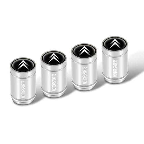 WJWZZGYL 4 Stück Ventilkappen Auto für Citroen Jumpy M Jumpy XS Multispace XL,korrosionsbeständig Ersatz Reifen Luftventilkappen Autoreifen Staubkappe auslaufsicher zubehör,Silver WJWZZGYL 4 Stück Ventilkappen Auto für Citroen Jumpy M Jumpy XS Multispace XL,korrosionsbeständig Ersatz Reifen Luftventilkappen Autoreifen Staubkappe auslaufsicher zubehör,Silver von WJWZZGYL