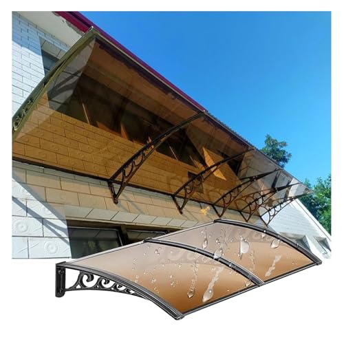 Vordach for Haustür 100x200cm, Pultbogenvordach Polycarbonat Pultvordach, Haustür Vordach for Draußen Sonnenschutz Regenschutz(Size:60x150cm/1.96x4.92ft) von WJXIN