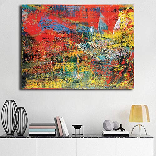 WJY Gerhard Richter Raku Keramik Zusammenfassung Leinwanddrucke Bild Modulare Gemälde für Wohnzimmer Poster an der Wand Home Decor 60x80cm Kein Rahmen von WJY