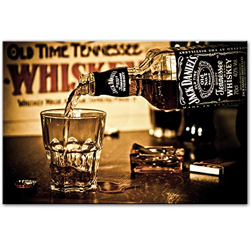 WJY Jack Daniel's Drinks Wandposter und Kunstdrucke Leinwandbilder Kunstdruck auf Leinwand Bar Dekorative Bilder für Wohnkultur 60x90cm ohne Rahmen von WJY