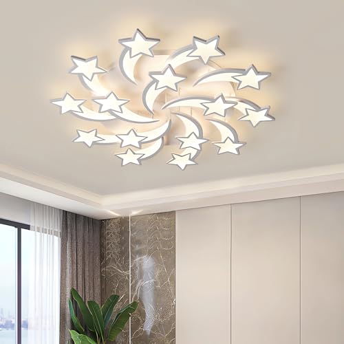 Modern Design LED Deckenlampe,Dimmbar WeißE Meteor-Deckenleuchte,Mit Fernbedienung App Farbwechsel Steuerung,Acryl Deckenbeleuchtung Im Stern-Design FüR Wohnzimmer Schlafzimmer Kinderzimmer (15 Köpfe) Modern Design LED Deckenlampe,Dimmbar WeißE Meteor-Deckenleuchte,Mit Fernbedienung App Farbwechsel Steuerung,Acryl Deckenbeleuchtung Im Stern-Design FüR Wohnzimmer Schlafzimmer Kinderzimmer (15 Köpfe) von WJYCYN
