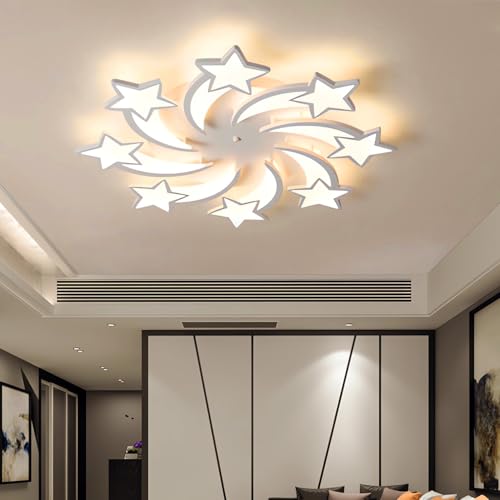 Modern Design LED Deckenlampe,Dimmbar WeißE Meteor-Deckenleuchte,Mit Fernbedienung App Farbwechsel Steuerung,Acryl Deckenbeleuchtung Im Stern-Design FüR Wohnzimmer Schlafzimmer Kinderzimmer (8 Köpfe) Modern Design LED Deckenlampe,Dimmbar WeißE Meteor-Deckenleuchte,Mit Fernbedienung App Farbwechsel Steuerung,Acryl Deckenbeleuchtung Im Stern-Design FüR Wohnzimmer Schlafzimmer Kinderzimmer (8 Köpfe) von WJYCYN