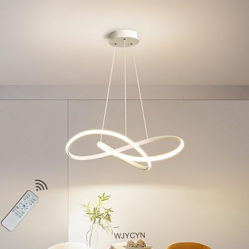 WJYCYN Dimmbar Esstischlampe 3Ring LED Weiß Esszimmer Hängeleuchte Moderne Designs WohnzimmerLampe Ø80cm 88W Mit Fernbedienung Esstisch Kronleuchte Höhenverstellbar Küche Schlafzimmer Pendellampe von WJYCYN