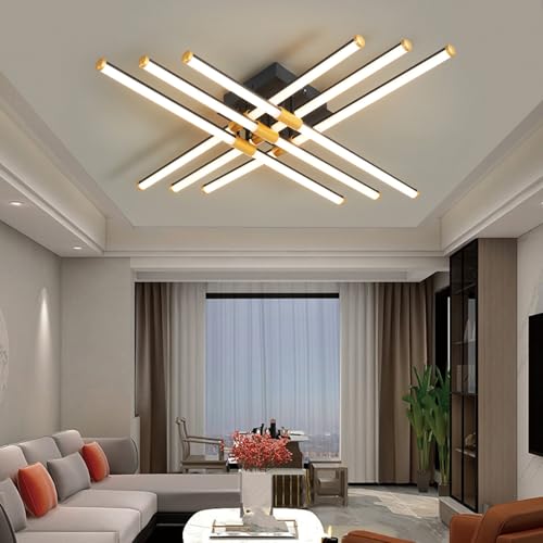WJYCYN Dimmbare LED Deckenleuchte Im Minimalistischen Design Moderne,Kreative Deckenlampe 3000K-6000K Mit Fernbedienung Geeignet FüR Wohnzimmer,Schlafzimmer Esszimmer (6 Köpfe) von WJYCYN