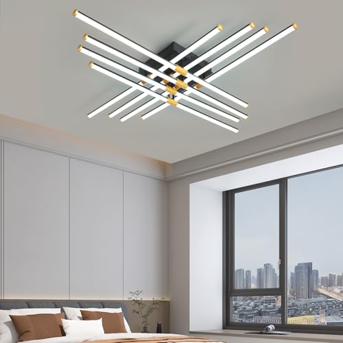 WJYCYN Dimmbare LED Deckenleuchte Im Minimalistischen Design Moderne,Kreative Deckenlampe 3000K-6000K Mit Fernbedienung Geeignet FüR Wohnzimmer,Schlafzimmer Esszimmer (8 Köpfe) von WJYCYN