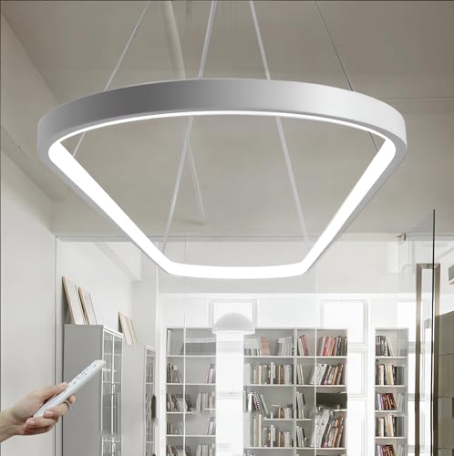 WJYCYN Moderne LED Pendelleuchte Esstisch White Oval Hängelampe 54W Dimmbare mit Fernbedienung Hängeleuchte Esstischlampe Höhenverstellbar Kronleuchter für Esszimmer Büro Küche Wohnzimmer 120cm… von WJYCYN