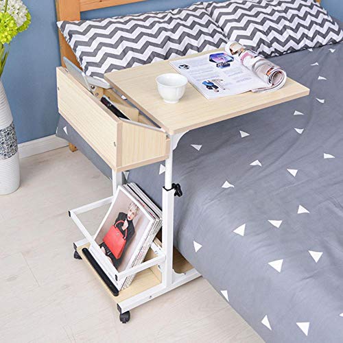 WJYLM Schreibtisch Laptop Steht Holz, justierbarer Laptop-Tisch Mobile Computer Schreibtisch Wohnzimmer verstellbares Bett End Table Couchtisch Mode Möbel,103-2 beige von WJYLM