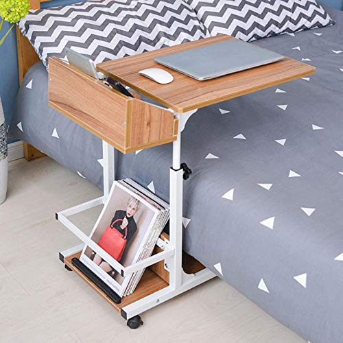 WJYLM Schreibtisch Laptop Steht Holz, justierbarer Laptop-Tisch Mobile Computer Schreibtisch Wohnzimmer verstellbares Bett End Table Couchtisch Mode Möbel,103-2 braun von WJYLM