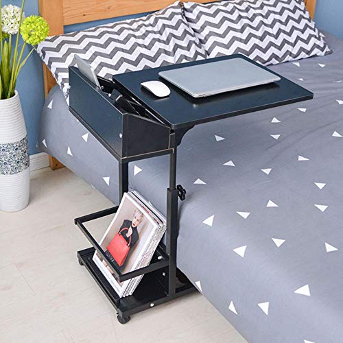 WJYLM Schreibtisch Laptop Steht Holz, justierbarer Laptop-Tisch Mobile Computer Schreibtisch Wohnzimmer verstellbares Bett End Table Couchtisch Mode Möbel,103-2 schwarz von WJYLM