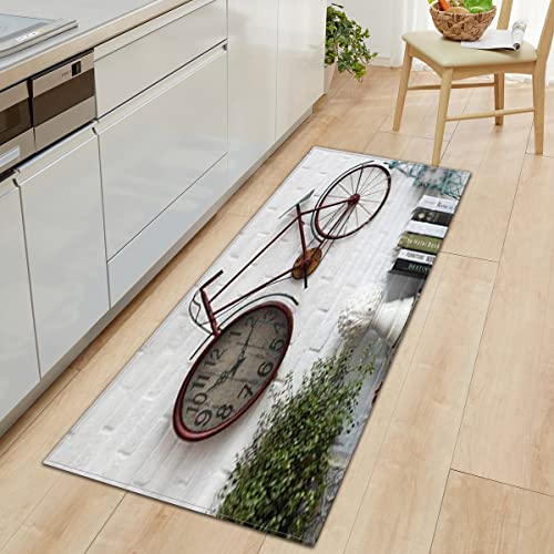 WJYMJJ Küchenteppich Fahrrad 60 x 120 cm Waschbar rutschfest Küchenläufer Gedrucktes Muster Küche Bodenmatte Läufer Teppich von WJYMJJ