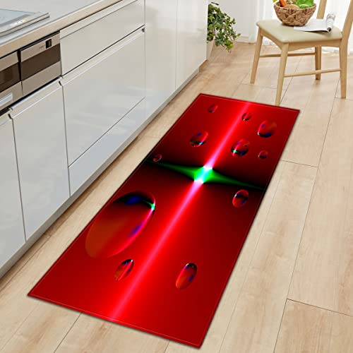 WJYMJJ Küchenteppich rote Wassertropfen 60 x 180 cm rutschfeste Küchenläufer, Waschbarer Küchen Teppich, Küchenmatte, Mikrofaser küche Läufer WJYMJJ Küchenteppich rote Wassertropfen 60 x 180 cm rutschfeste Küchenläufer, Waschbarer Küchen Teppich, Küchenmatte, Mikrofaser küche Läufer von WJYMJJ