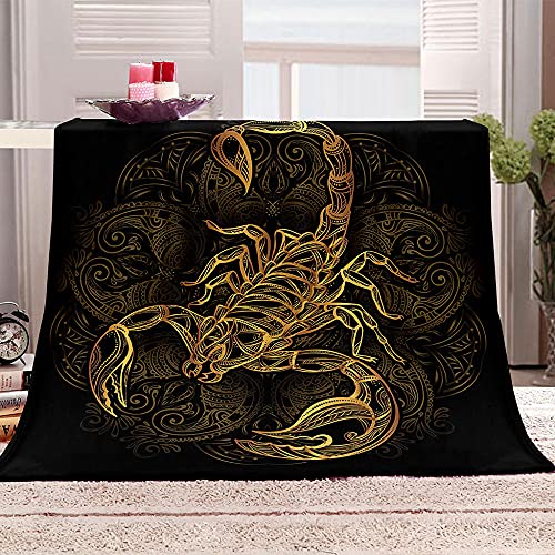 WJYMJJ Wohndecke Gelber Skorpion Flanell mikrofaser kuscheldecke Weich Warmes Flausch Sofadecke, Für Betten und Sofas 150x200 cm von WJYMJJ